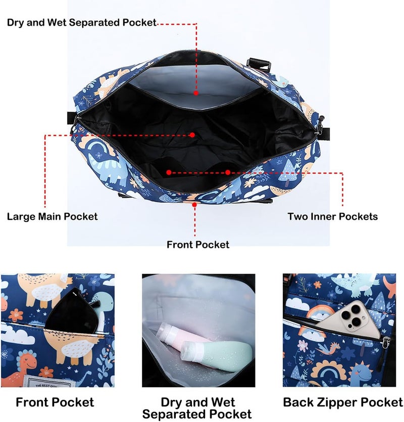 NWLR Travel Duffle Bag Weekender Overnight Bag Gym Tote with Dry and Wet Separated Pocket for Women Girls Shoulder Workout Duffel Bag Water Resistant (B-Unicorn) - Image 3